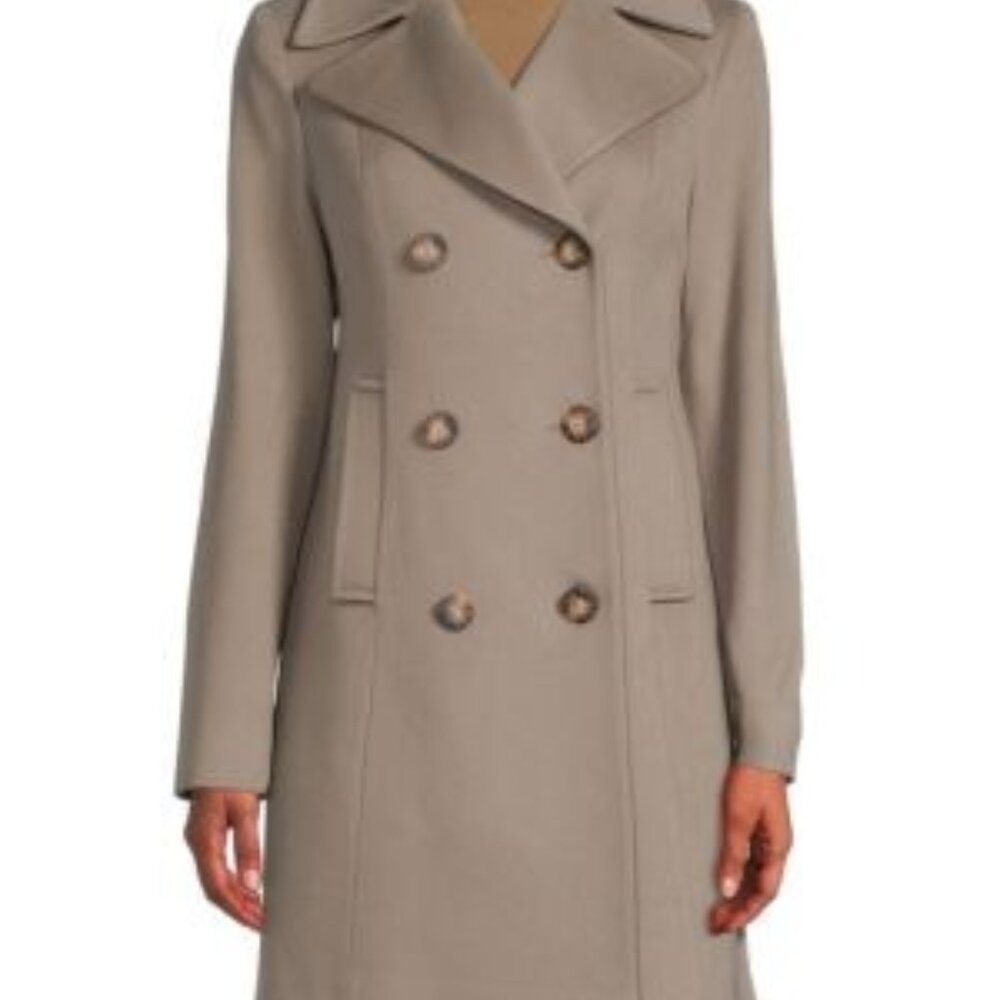 Beige double-breasted 100% wool Fleurette Studio coat; Excellent condition